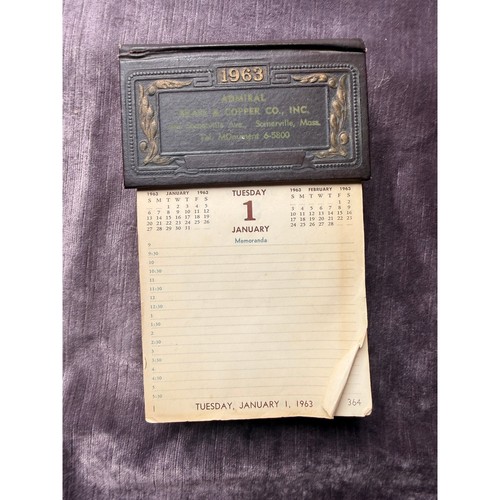 Vintage 1963 desk calendar for - desk,