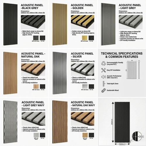 Acoustic slat wall panel wood - slat,