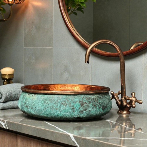 Handmade copper vessel sink - copper,