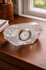 Vintage Cut Glass Desk Clock