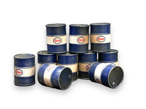 Model railway esso oil drums - model,