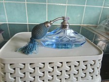 Empty Blue Glass Bottle with