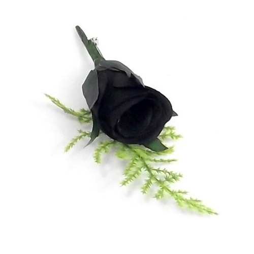 Black rose button - rose,