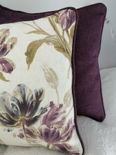 Shabby chic cushion cover laura ashley Gosford Plum 12"  X 18" piped  Plum