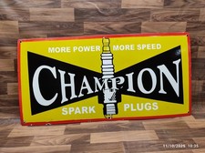 Porcelain Champion Spark Plugs Enamel Metal Sign Size 36" x 22" Inches