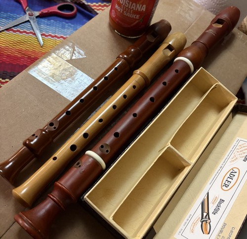 Wooden recorders two - recorders:, adler