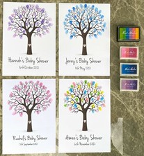 Baby shower fingerprint tree - shower,