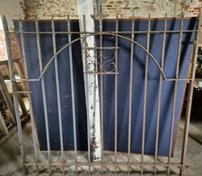 Antique Large Wrought Iron Heavy Gate, 74 Ins High 72 Ins Wide.