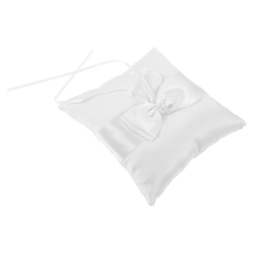 White linen ring bearer - white, pillow