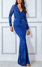 GODDIVA Stephanie Prat Sequin Maxi Dress Size 08 UK Evening Wedding PROM Cruise
