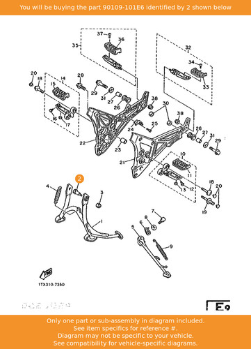 Yamaha bolt 90109 - bolt,, oem