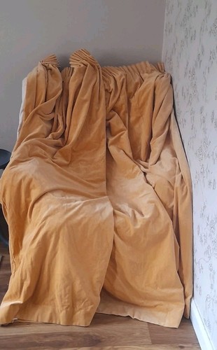 Vintage cotton velvet curtains - cotton,