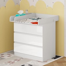WOLTU Baby Changing Unit with 3 Drawers Changing Table Cabinet Chest of Drawers