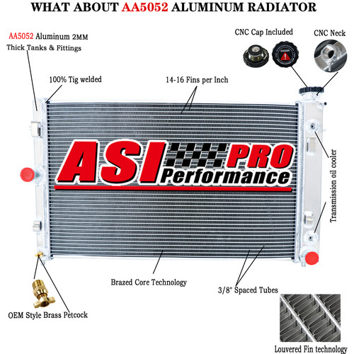 Aluminum rows radiator for - rows,