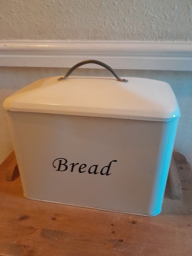 Vintage cream enamel bread - cream,