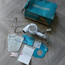 Vintage Hairdryer 1950s 1960s Morphy Richards White HDA3 - box + papers display