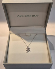Alex Monroe sterling silver 4 leaf clover necklace boxed