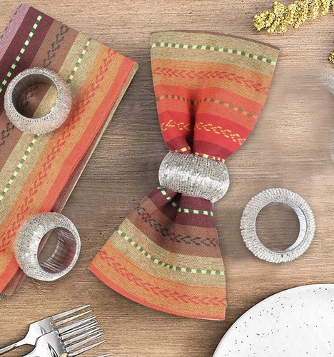 Holiday silver beaded napkin - holiday,