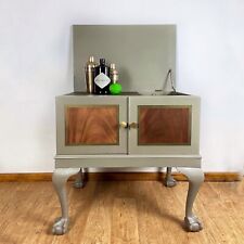 Mahogany Cocktail Cabinet in Green Grey and Bronze