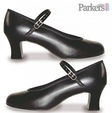 ROCH VALLEY BLACK DANCE STAGE CHARACTER SHOES BLACK 2.5" HEEL SIZES 13-8.5 GIGI