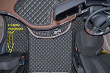 ECO LEATHER FLOOR MATS - BLACK FIT DAF  XG ,  XG+ [ FOLDING PASSENGER SEAT]