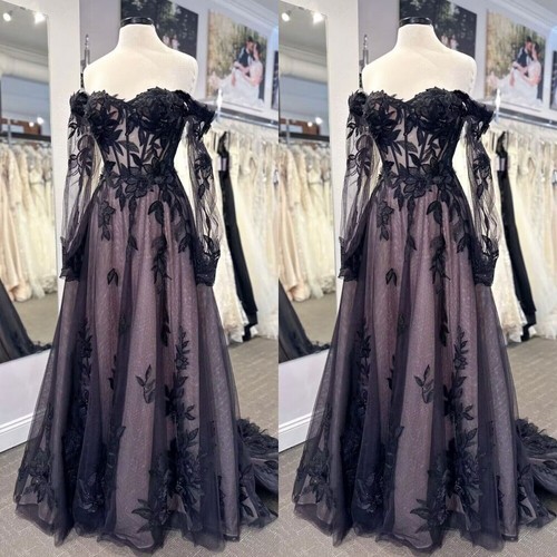 Gothic black wedding dresses - wedding,