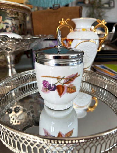 Porcelain egg coddler - egg,