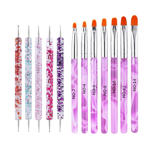 12pcs nail dotting tools set - tools,
