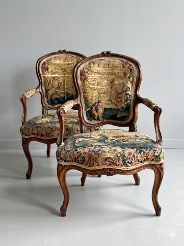 Pair aubusson covered - pair, of