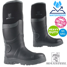 MENS SAFETY MUCK NEOPRENE WATERPROOF SAFETY S5 SITE WORK WELLIE WELLINGTON BOOTS
