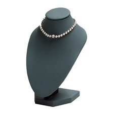 Grey Leatherette Necklace Bust