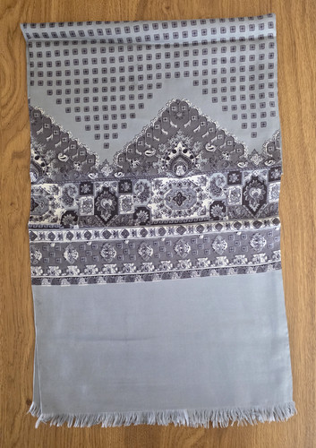 Men grey silk - grey, scarf