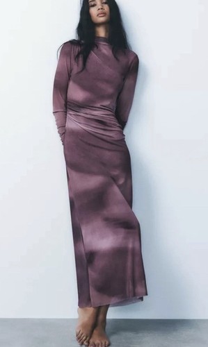 Zara draped tulle dress midi - draped,