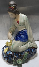 Vintage 24cm Chinese Lady Feeding Ducklings Figurine. UK ONLY. Free Postage.