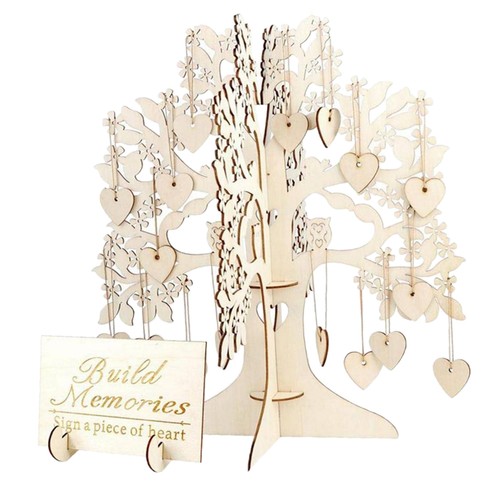Wooden wedding guest book wish - wedding,