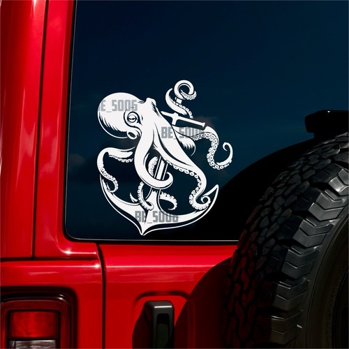 Octopus anchor decal - 8”,
