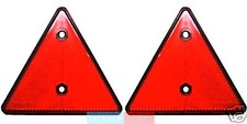 Pair of Red Triangle Reflectors for Trailer Caravan Horsebox Lighting Board etc