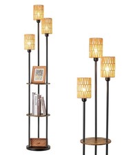 Boho Floor Lamp with Shelves 3