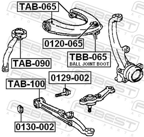 Fits febest tab 100 - febest, front
