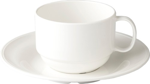 White teacups with saucers set - saucers,