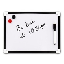 A4 Dry Wipe Magnetic Whiteboard Mini Office Notice Memo White Board Pen & Eraser