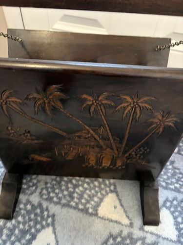 Vintage wooden magazine rack - magazine,