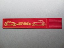 Leather BOOKMARK Llangollen Motor Museum Wales Welsh Burgundy Unused