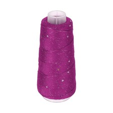 Cotton Silk Yarn Cotton Silk Blend Sparkly Yarn with Sequins, 50g (Rose Pink)