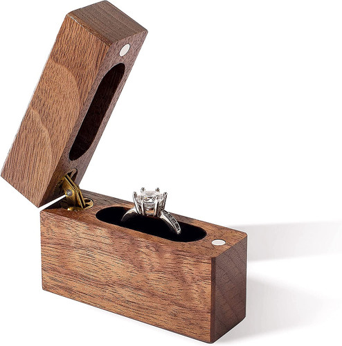 Wooden engagement ring box - wooden,