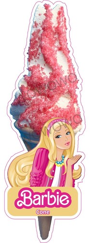 Ice cream van sticker cone - cream,