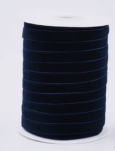 Navy blue velvet ribbon - navy,
