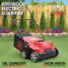 Electric Scarifier Lawn Raker Aerator 34cm RocwooD 1600W Motor Garden 2 In 1