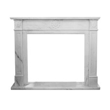 Cornice Decorativa per Camino Marmo Bianco Marble Fireplace L.150