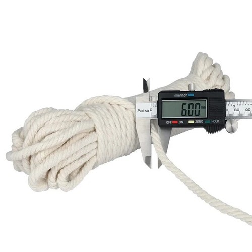 6mm 24mm cotton rope natural - 6mm,